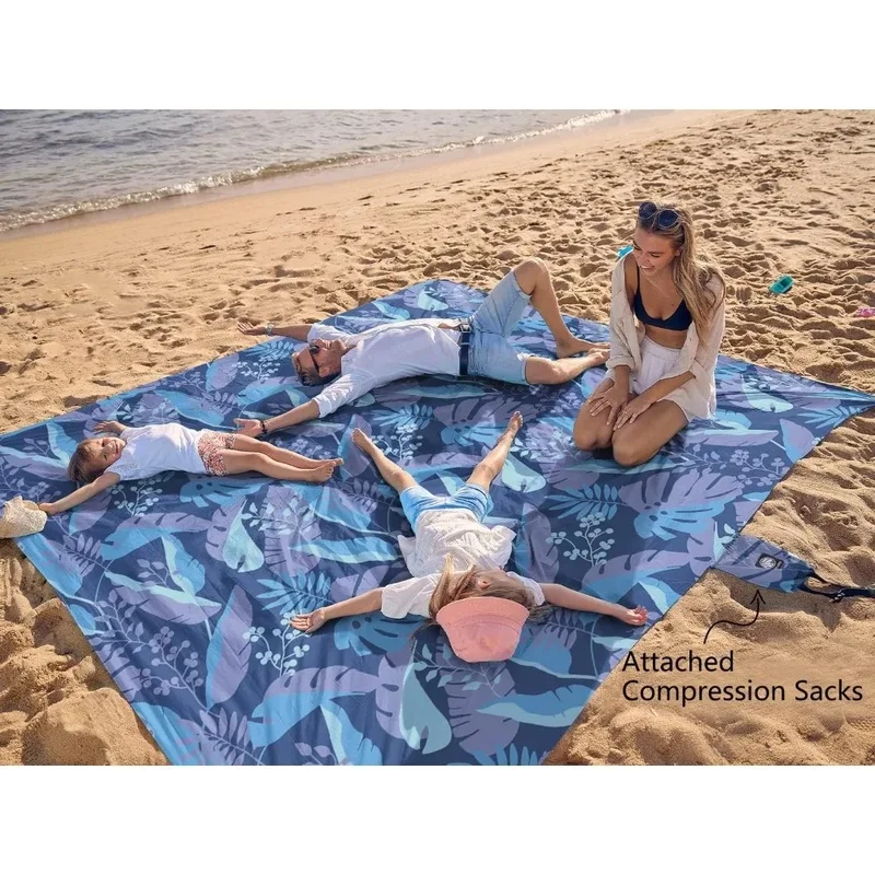 

Extra Large Waterproof Sandproof Beach Mat - Lightweight and Compact Sand Free Blanket for Outdoor Use