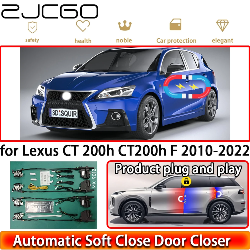 ZJCGO for Lexus CT 200h CT200h F 2010-2022 Soft Close Door Kit Power Closing Latch System Auto Pull Door Easy Close Plug & Play