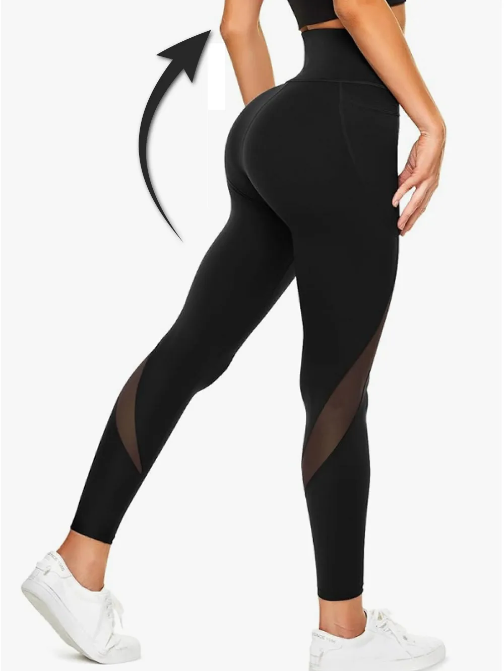 

Women's Stretchy Leggings Yoga Mesh Skinny Sheer Mesh Insert Workout Jegging High Waist Sports Leggin Casual Gym