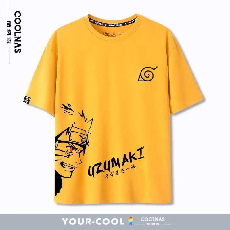 Pure Cotton Children's T-shirt Trendy Brand Naruto Anime Peripheral Printed Parent-child Outfit New Casual Round Neck T-shirt