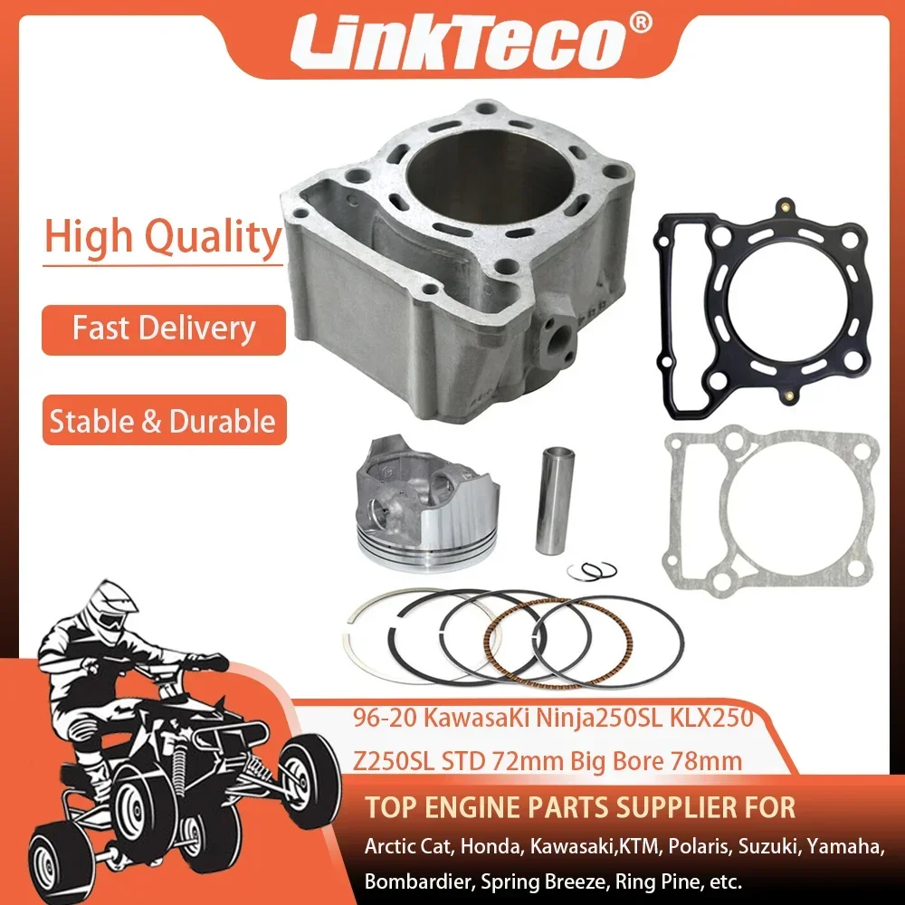 ATV 93-20 STD 72mm 250cc Big Bore 78mm 300cc Cylinder Piston Ring Head Gasket Kit For Kawasaki KLX300 KLX250 KLX250R C