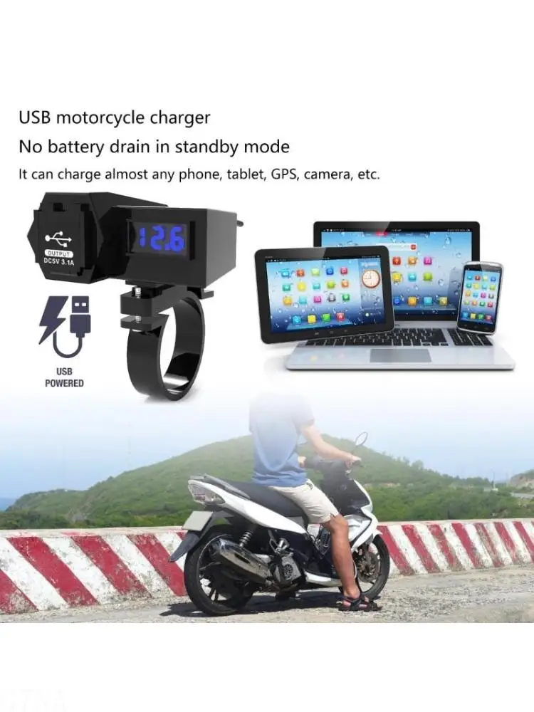 

G7NA Charging Socket Handlebar Mounted Power Outlet Motorcycle Phone Charging Socket