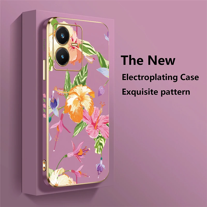 حافظة لهاتف Vivo Y20i Y20A Y20G Y20 2021 Y21 Y21E Y21S Y21A Y18 Y17S Y16 غطاء زهور من السيليكون المقاوم للصدمات #3