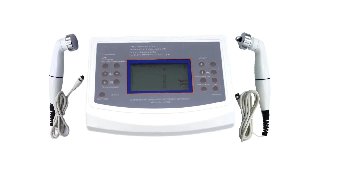 HealthCare Physiotherapy Therapeutic Double Therapy 1MHz Machine Device Muscle Pain Relief Unit With Accessories
