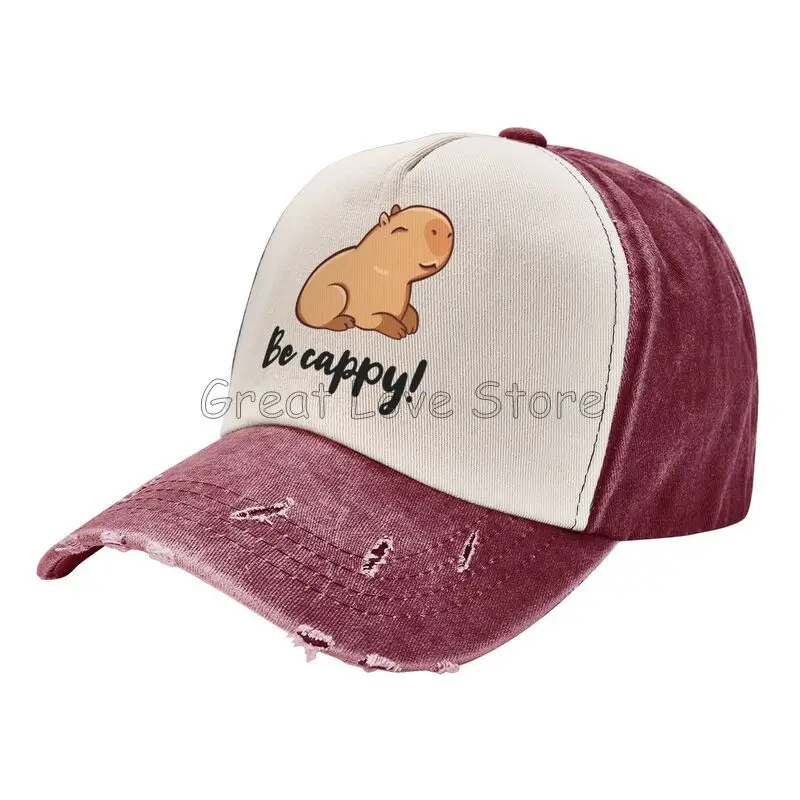 

Забавная бейсболка с капибарой Be Cappy, унисекс, регулируемая шляпа Snapback, винтажные хлопковые кепки, ковбойская шляпа, ретро солнцезащитный козырек