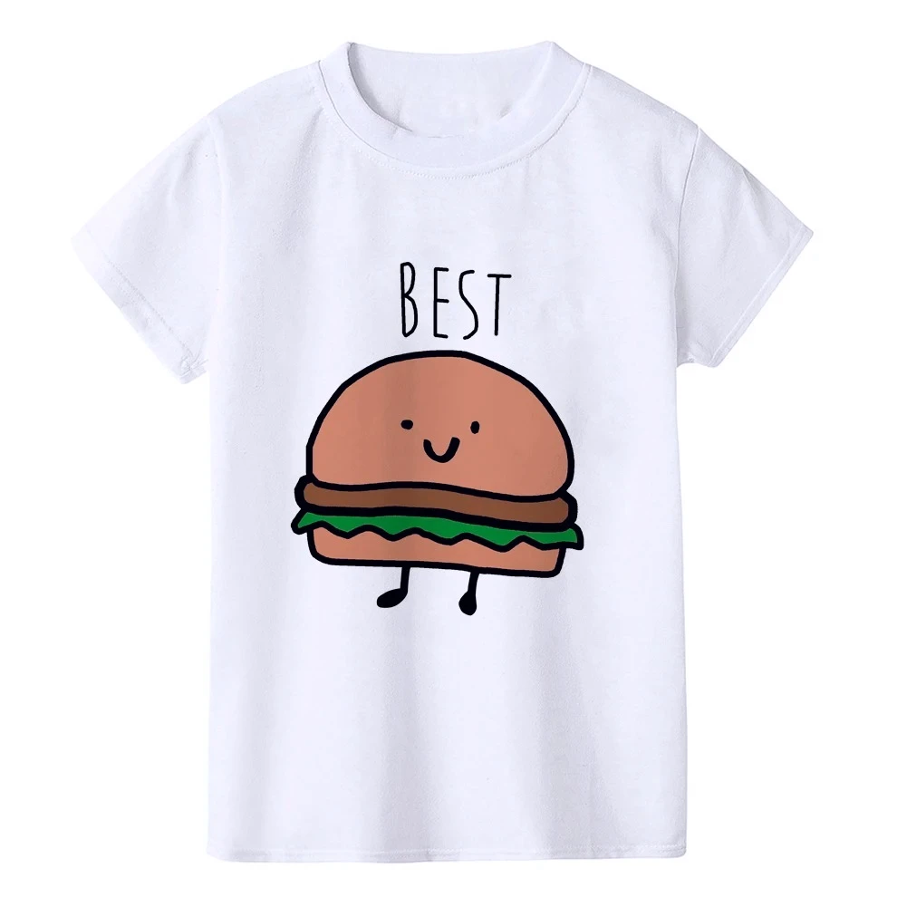 Best Friend Twins Boys Girls Summer Tshirt Funny Children Tee Shirt Casual Short Sleeve Shirt Tops Twins Brother Sister Tees
