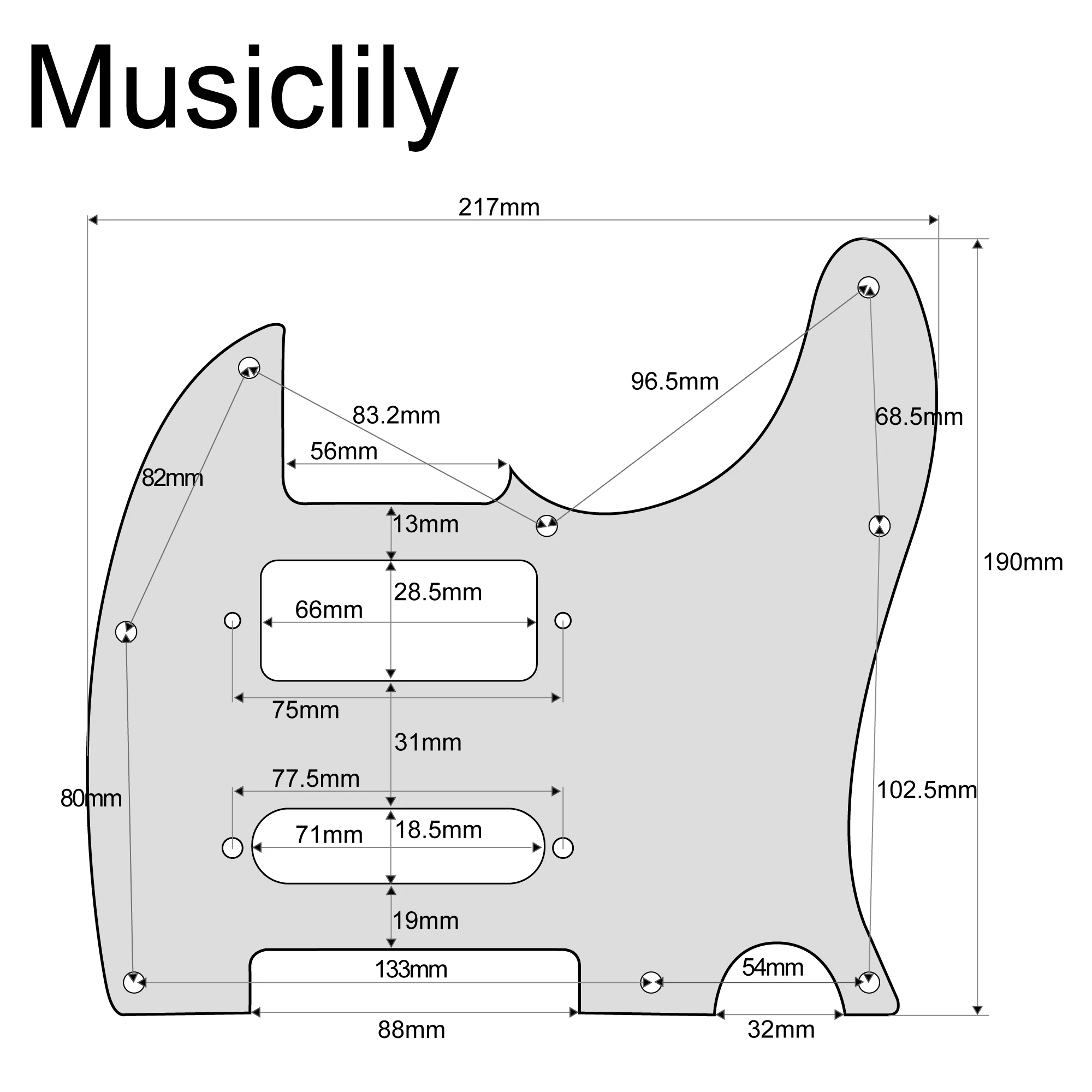 Musiclily Pro 8 Holes Guitar Pickguard for Brent Mason Tele Style Electric Guitar