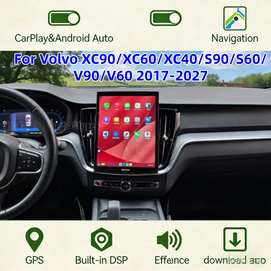 mz Android13 Carplay Auto Car Radio Multimedia Player For Volvo XC90/XC60/XC40/S90/S60/V90/V60 2018-2026 Autoradio Qualcomm 6125
