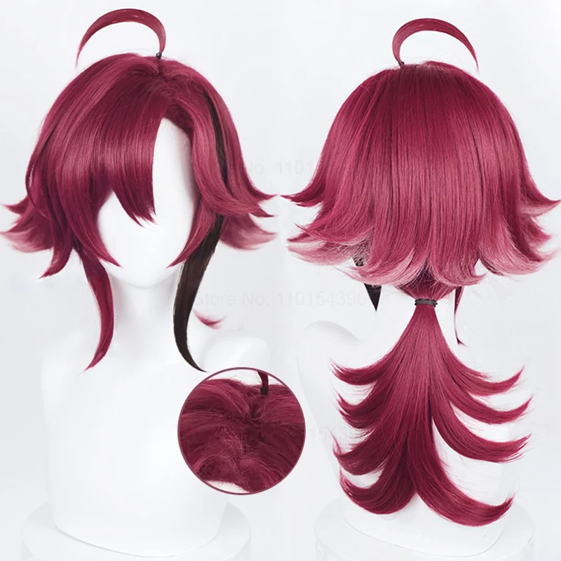 55cm Long Shikanoin Heizou Cosplay Wig Game Genshin Impact Cosplay Gradient Heat Resistant Synthetic Hair Anime Wigs + Wig Cap