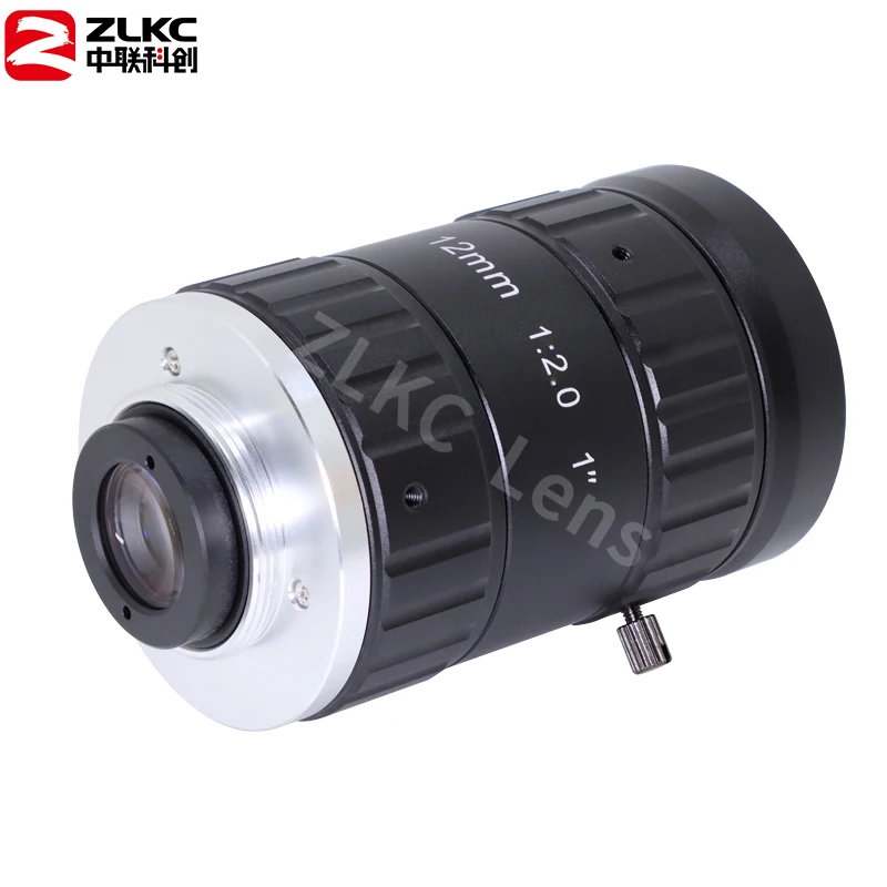 C Mount lens 12mm Fixed Focal Length lens 1'' Manual Iris 12MP F2.0 FA Measuring Low Distortion Vision Checking Lens HK1220MP12