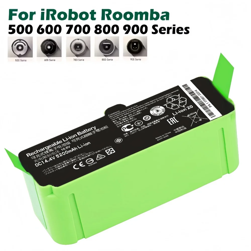 

14.4V 5200mAh Rechargeable Li-Ion Battery for iRobot Roomba 960/980/981 895/880 690/680 780 560 Robot Vacuum.