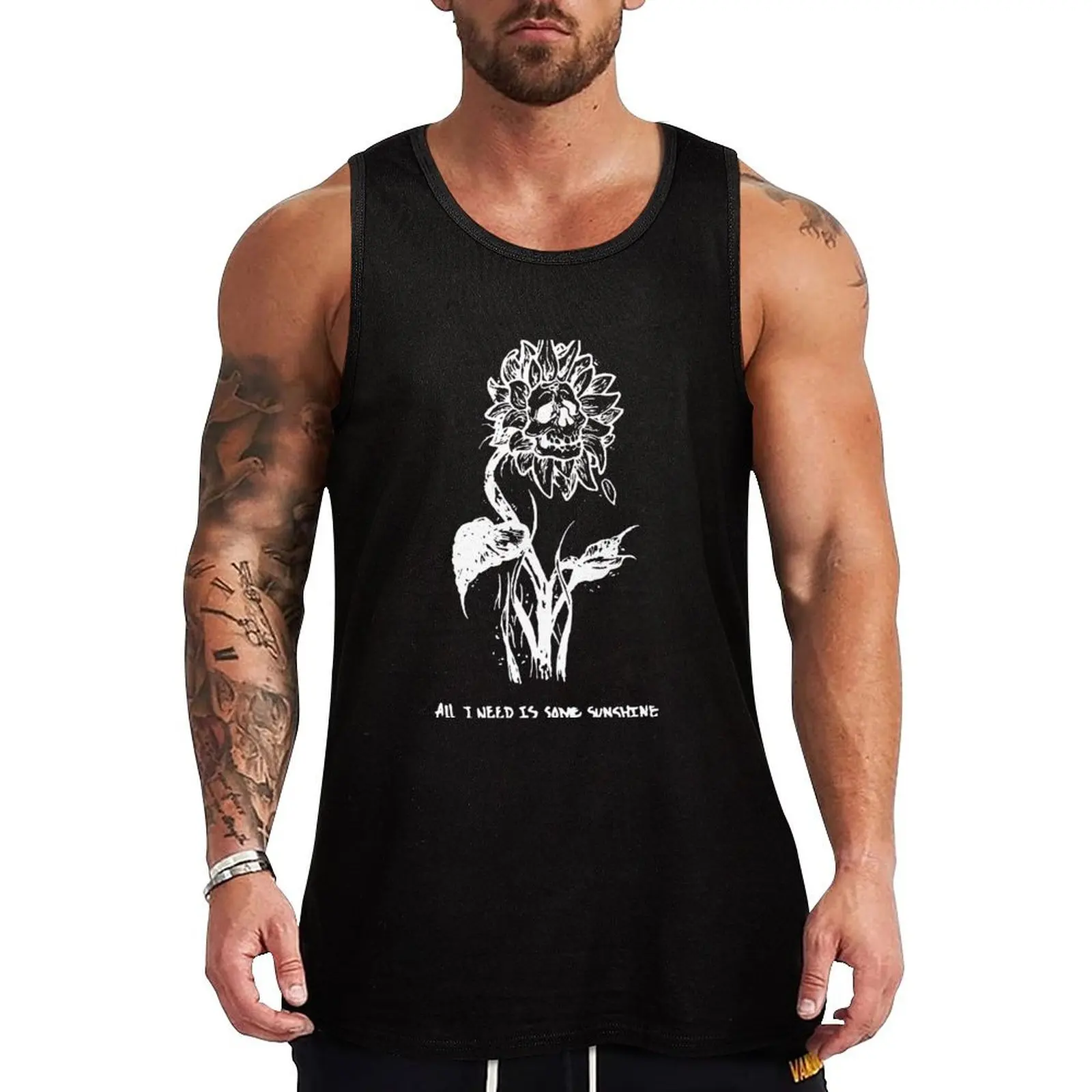 

Sunshine (white) Tank Top Men gym sportswear sleeveless man shirts Men's gym