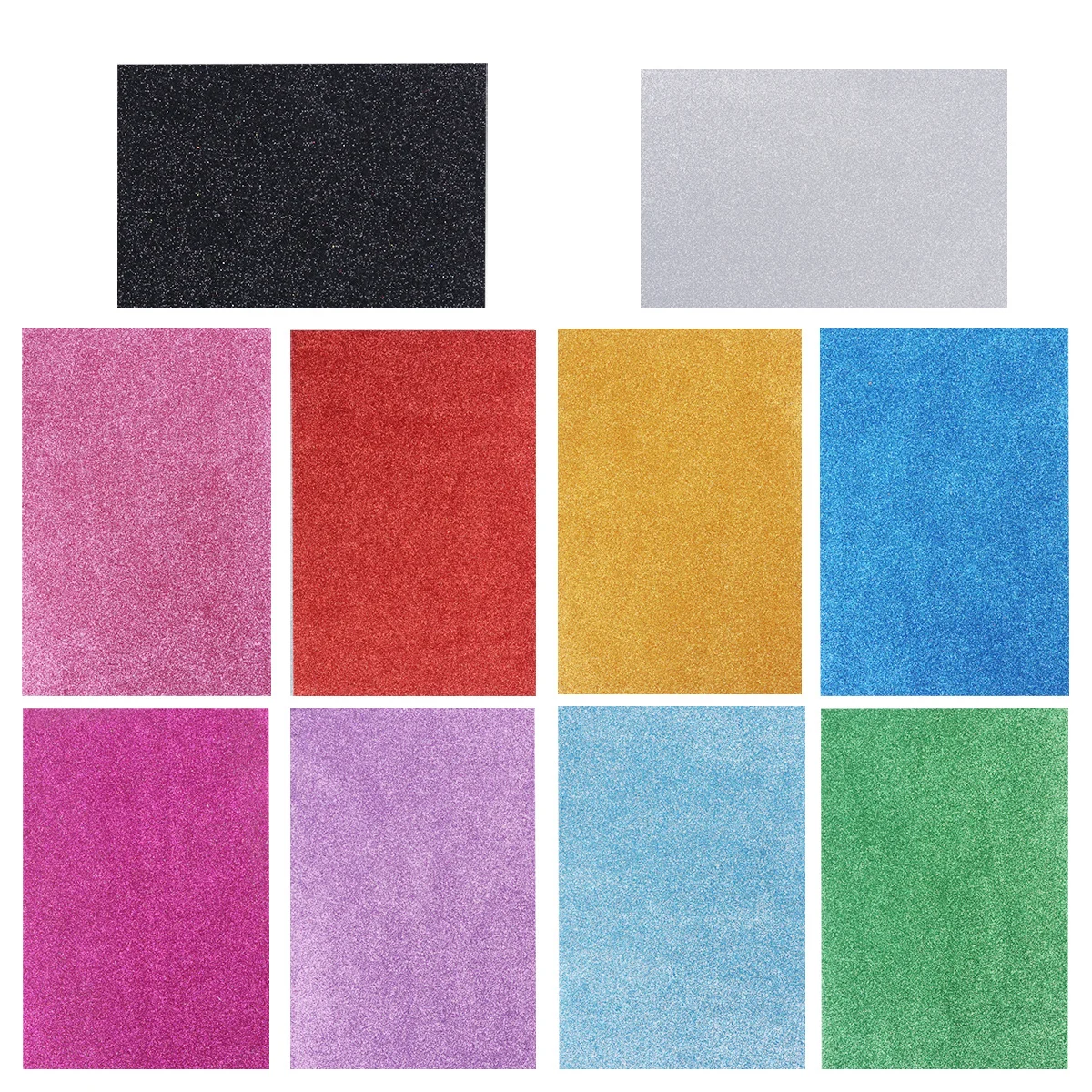 

10Pcs Glitter Sponge Paper Sheets Sticker Set Thick Bright Color DIY Craft Supplies for Decorative Making Stationery Bags