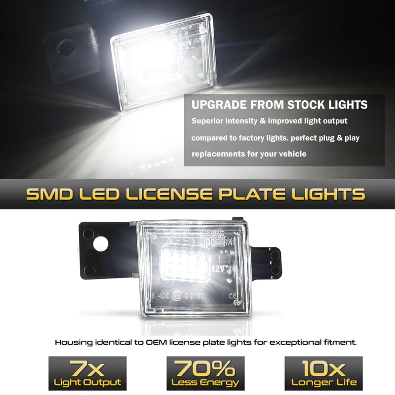 ل تشيفي سيلفرادو 2014-2022/جي إم سي سييرا 2015-2021 كولورادو 2 قطعة LED رقم ترخيص السيارة لوحة ضوء رقم لوحة مصباح استبدال #5