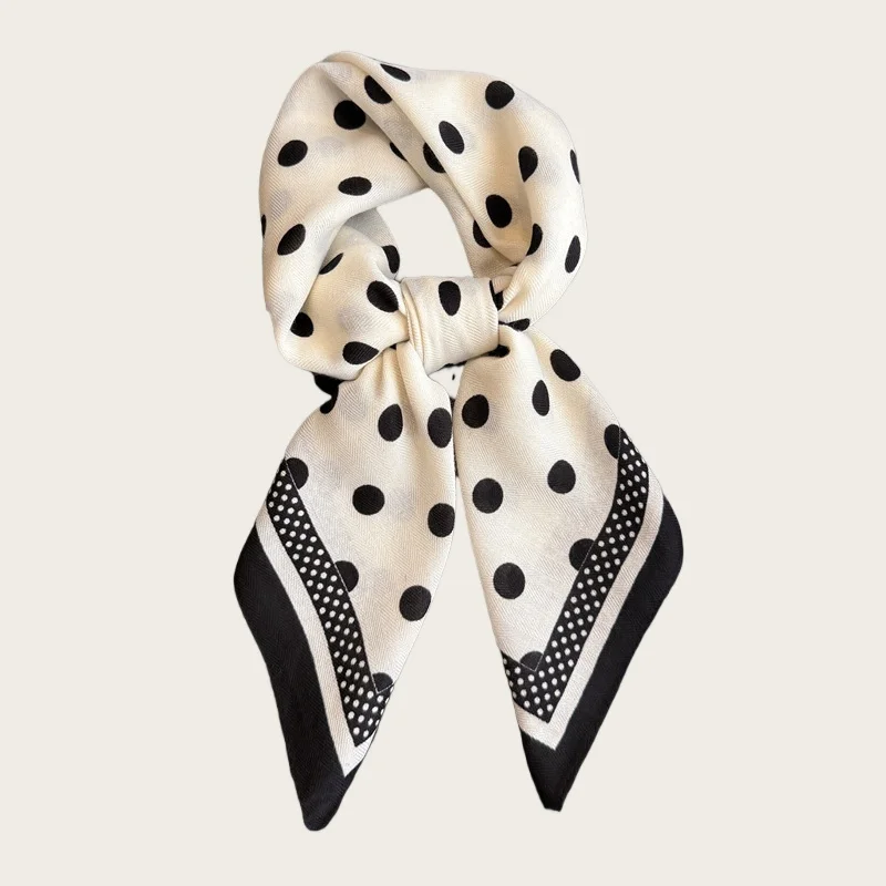 

Повязки для волос в горошек, квадратный шарф, женский элегантный хлопковый льняной бандана, платок на шею, повязки на голову, платок, женские шарфы
