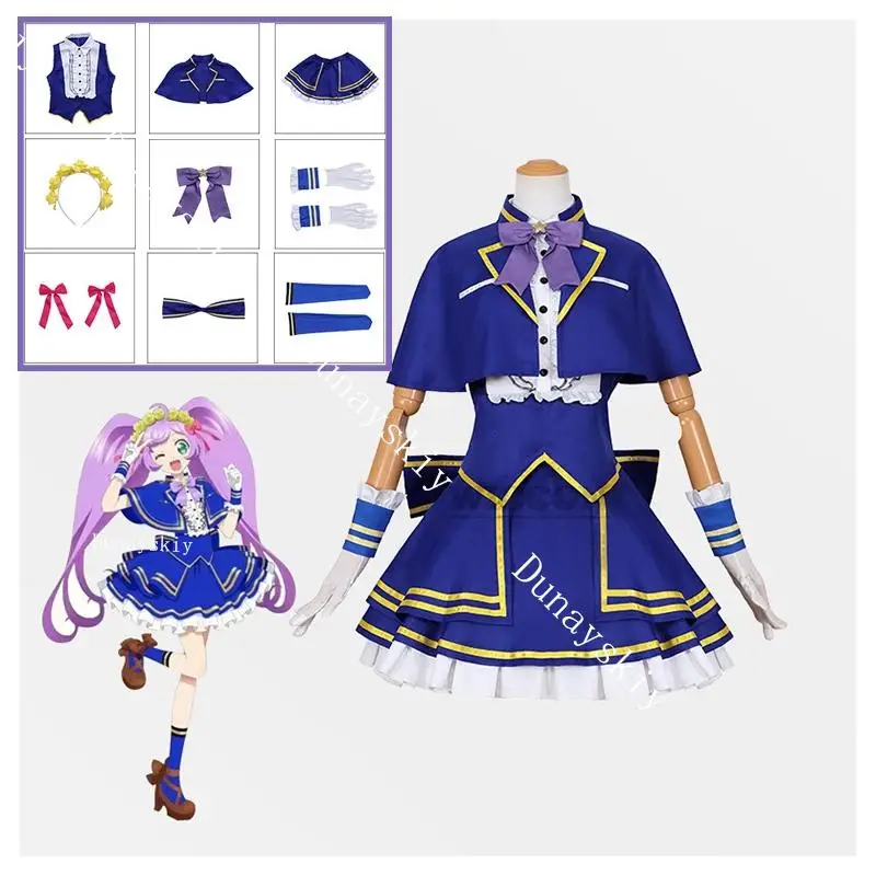 

Anime Pripara Manaka Laala Cosplay Costume SoLaMi Smile cosplay Blue Lolita Dress Uniform Woman Kawaii Masquerade Ball Suit