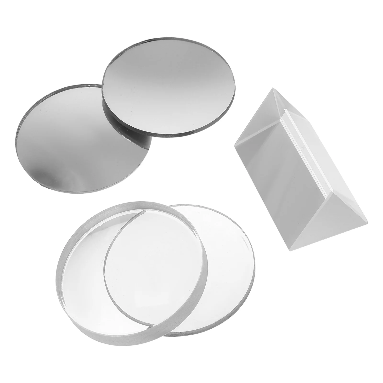 

5Pcs Physics Optical Lens Set Convex Concave Transparent Glass Experiment Supplies Science Teaching Laboratory Demo