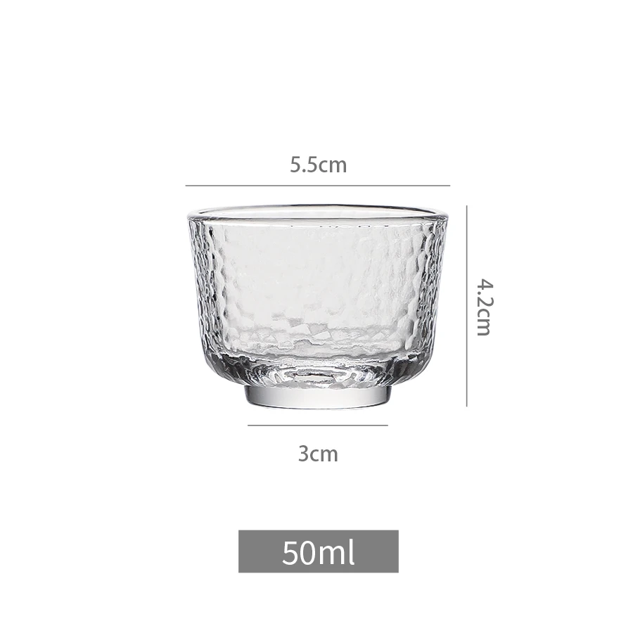 Small Cute Japanese White Liquor Sake Wine Soju Transparent Glass Cups Set Beautiful Heat Resistant Kungfu Hot Tea Cup Teacup