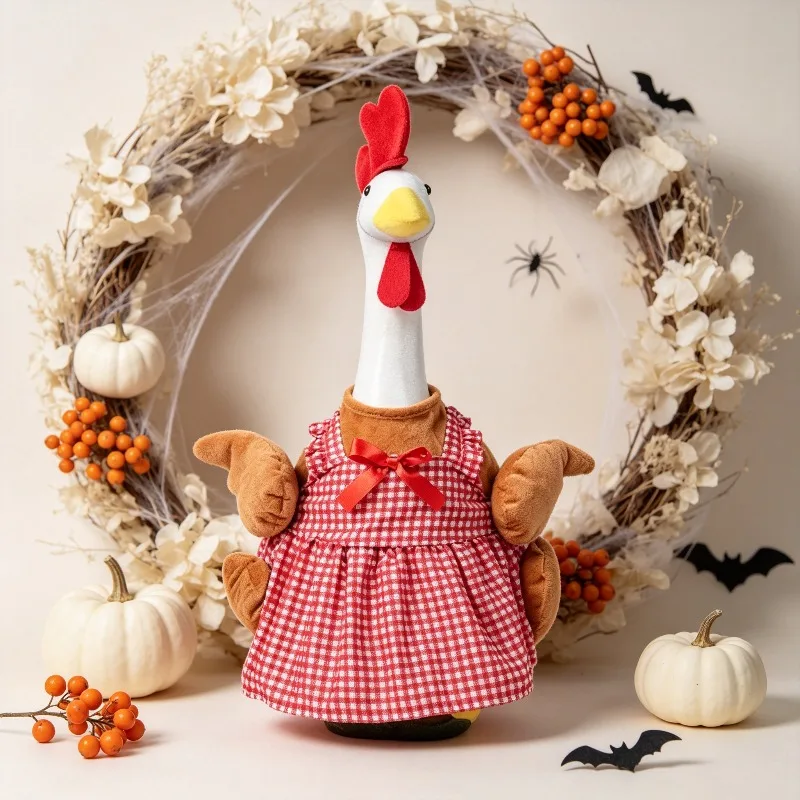 New 23 Inch Porch Goose Outfit Autumn Harvest Style Maple Leaf Clothes With Matching Headband Yard Decor Without Goose