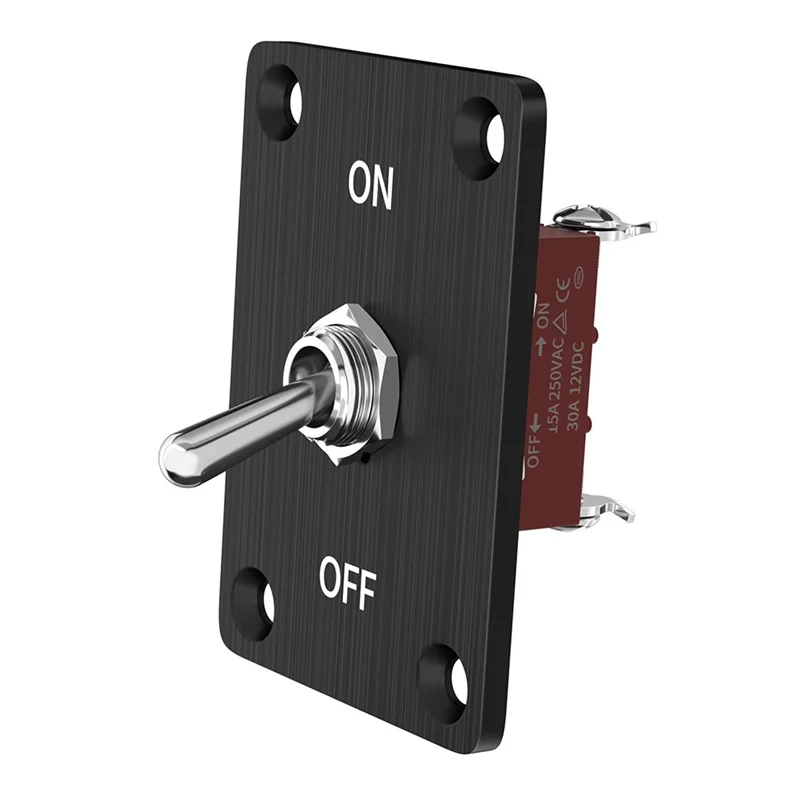 Most-Heavy Duty Toggle Switch 12V DC30A Waterproof Toggle Switch 2 Pin ON/Off SPST With Mounting Panel For Auto Car Boat