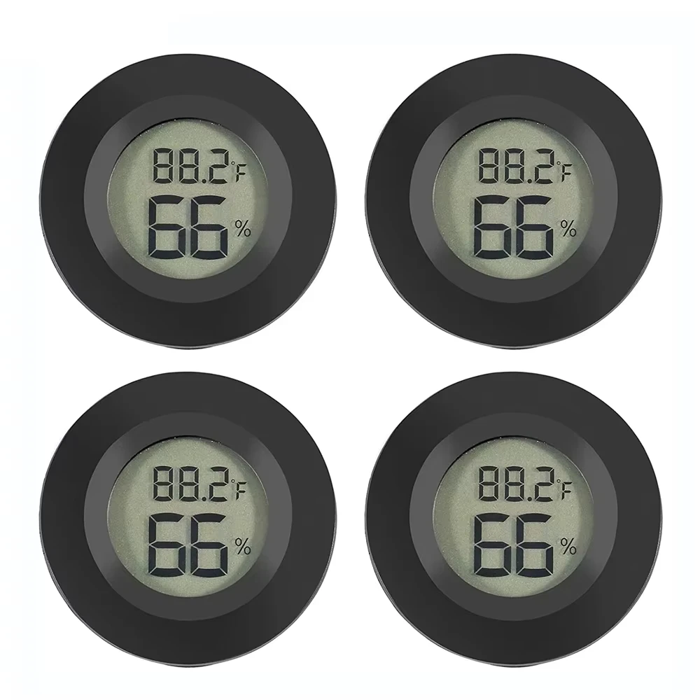 Weißes / Rundes Digitales LCD-Thermometer für Auto, Innenräume, Zigarren- und Weinschränke, Digitales Temperatur- und Feuchtigkeitsmessgerät, Haustier-Acrylbox – Detail 10
