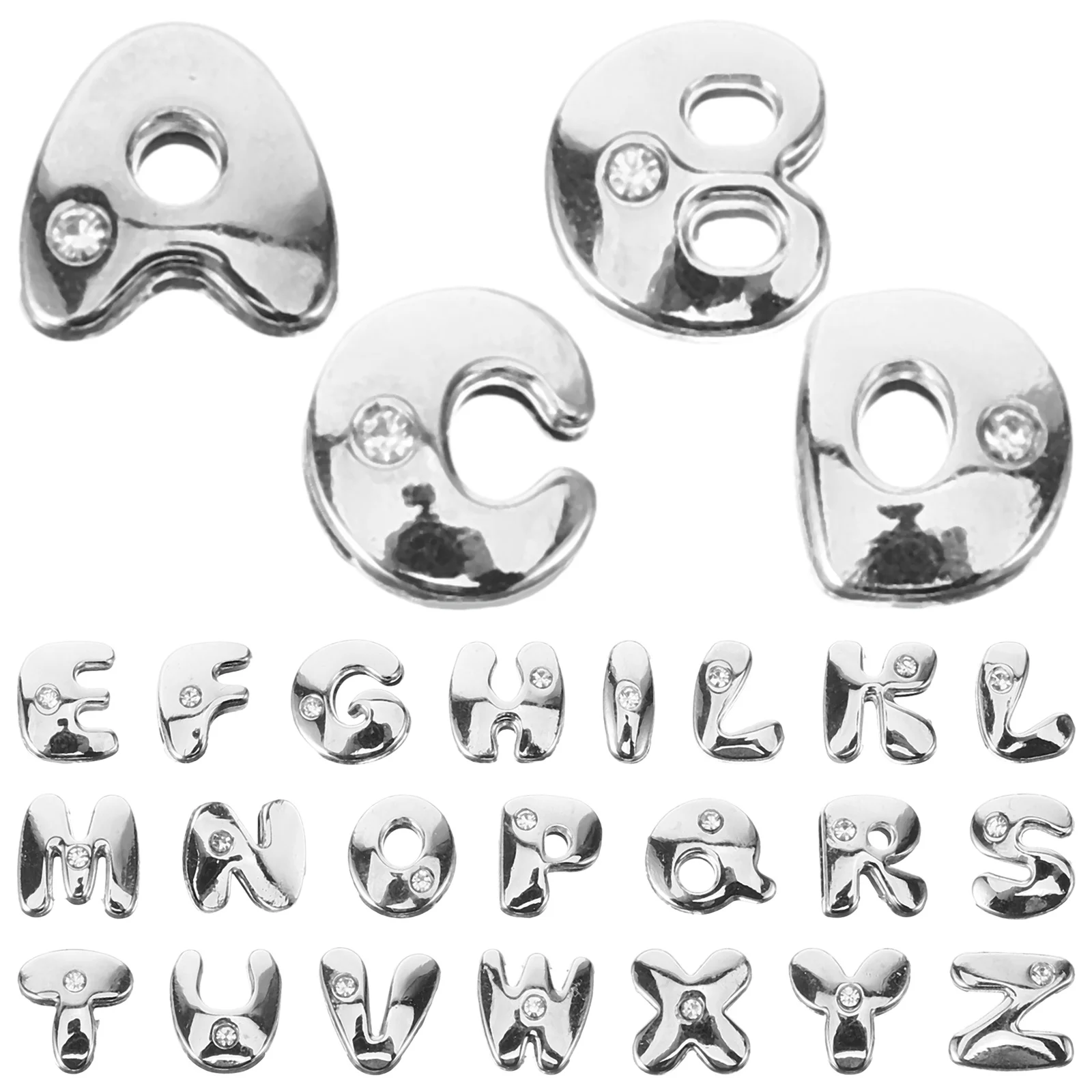 26Pcs DIY Letter Charms English Alphabet Beads for Jewelry Making Necklace Bracelet Earring Accessories Flatback Ball Charm