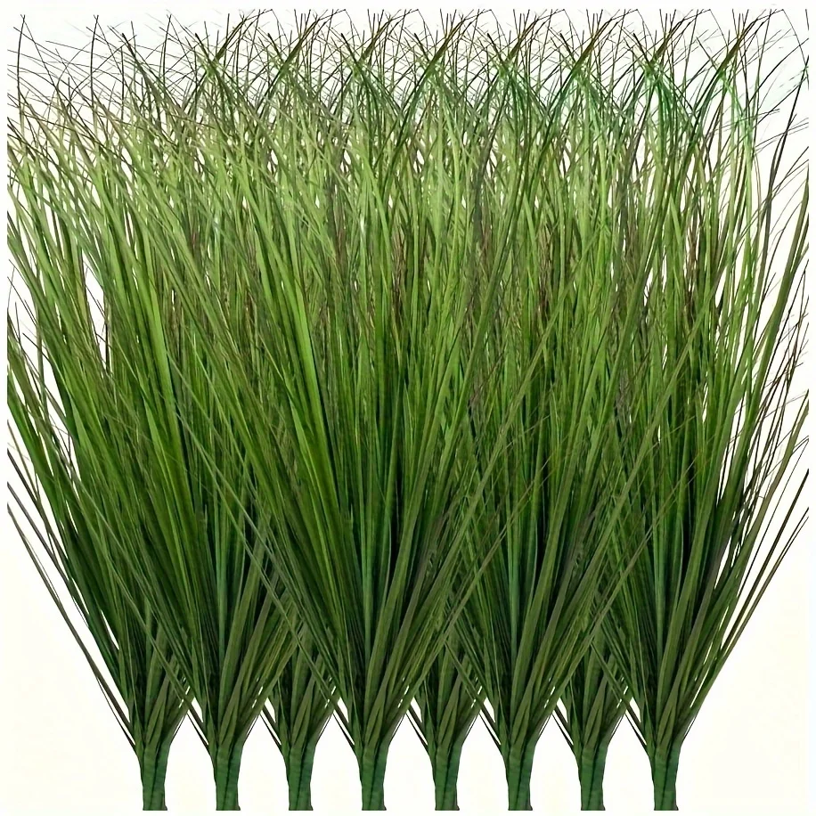 12/28 stuks kunstmatige groene planten - hars-uiengras |   Geschikt voor binnen- en buitendecoratie, perfect voor Kerstmis en de zomer