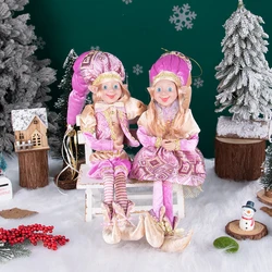 2024 New Year Christmas Elves Plush Elf Doll Xmas Decoration Navidad New Year Gifts Tree Hanging Ornaments Children Cute Toys