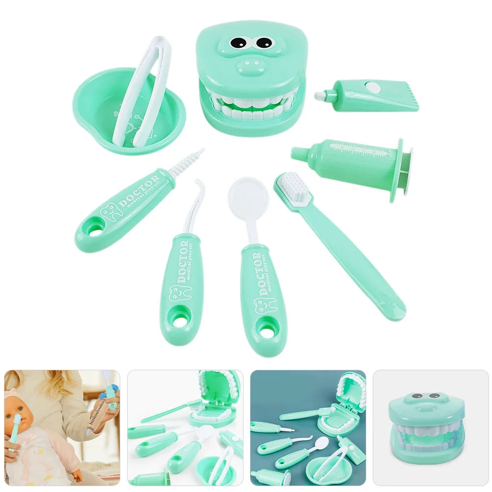 Children's Oral Toys Doctor Kit Dentists Playset Medical Green Tools for Kids Simulation Dental