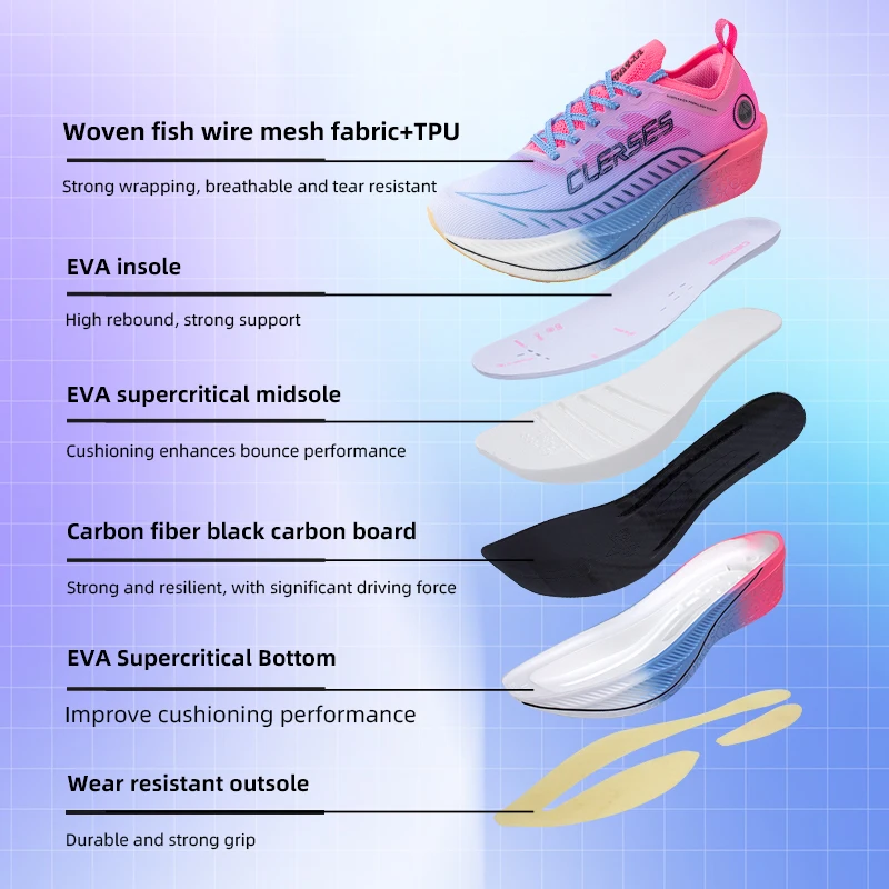 CIERSES JINDOUYUN 1.0 Professional Running Shoes for Men 2024 Full Palm Carbon Marathon road sports shoes 2421-8