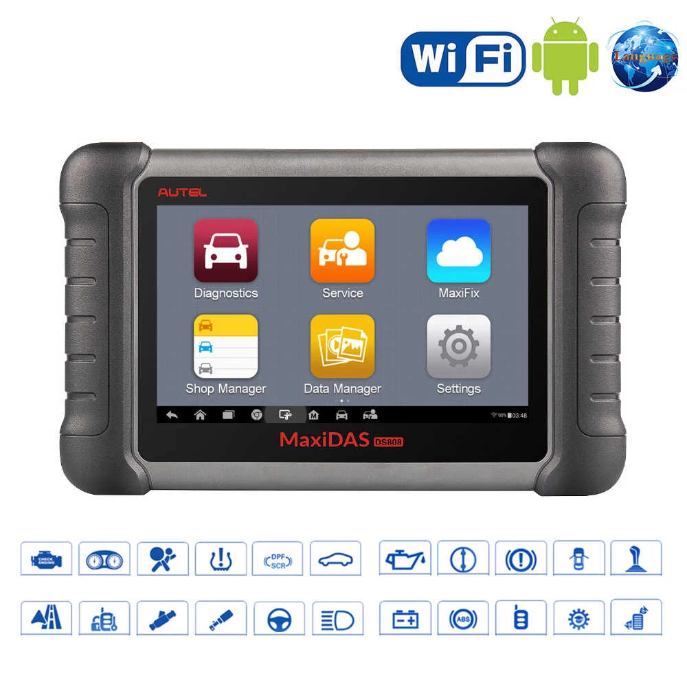 Autel Advanced Auto Diagnosis Tablet MaxiDAS DA808 Kit Vehicle Diagnostic Tool for Car Maintenance Service