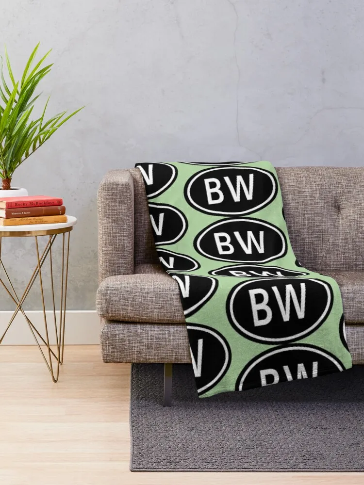 BW Initials Monogram Oval White Letters Throw Blanket Heavy warm for winter Luxury Brand Blankets