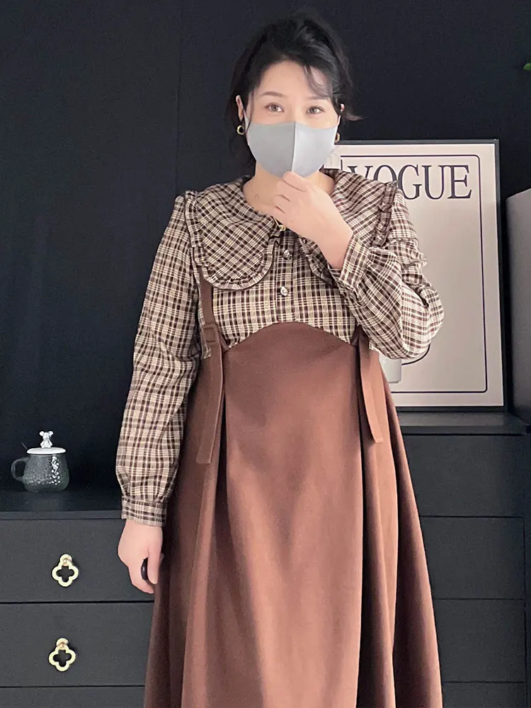 

Женская одежда больших размеров: омолаживающая, повседневная, элегантная, с длинными рукавами, в стиле Dr Ele Sweet-and-Spicy, для весеннего городского стиля