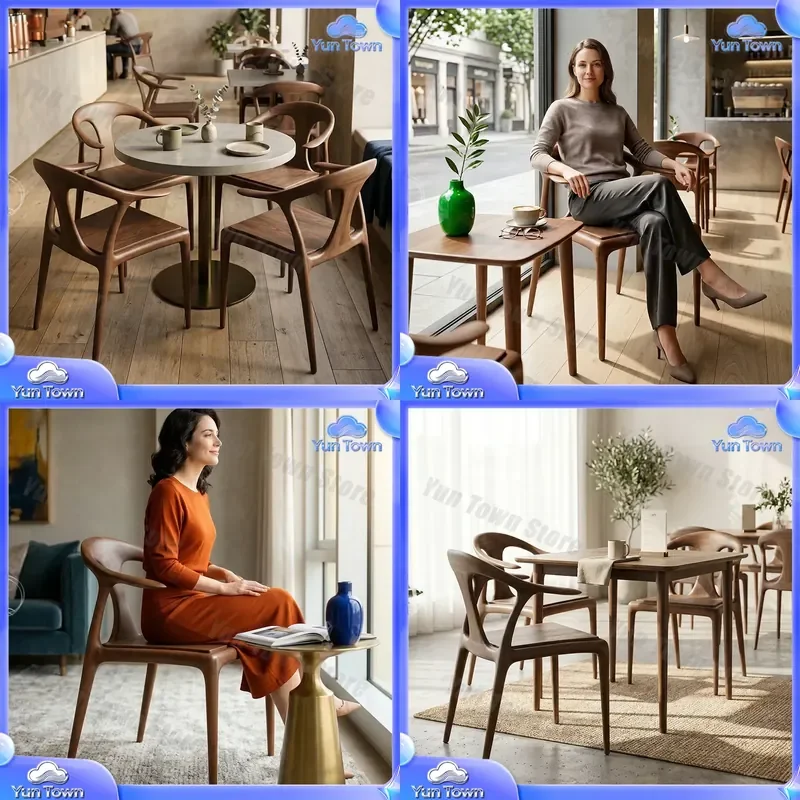 Modern Medieval Chair for Dining Room Living Room Book Nook Balcony High End Club Home Office Master Study Solid Wood