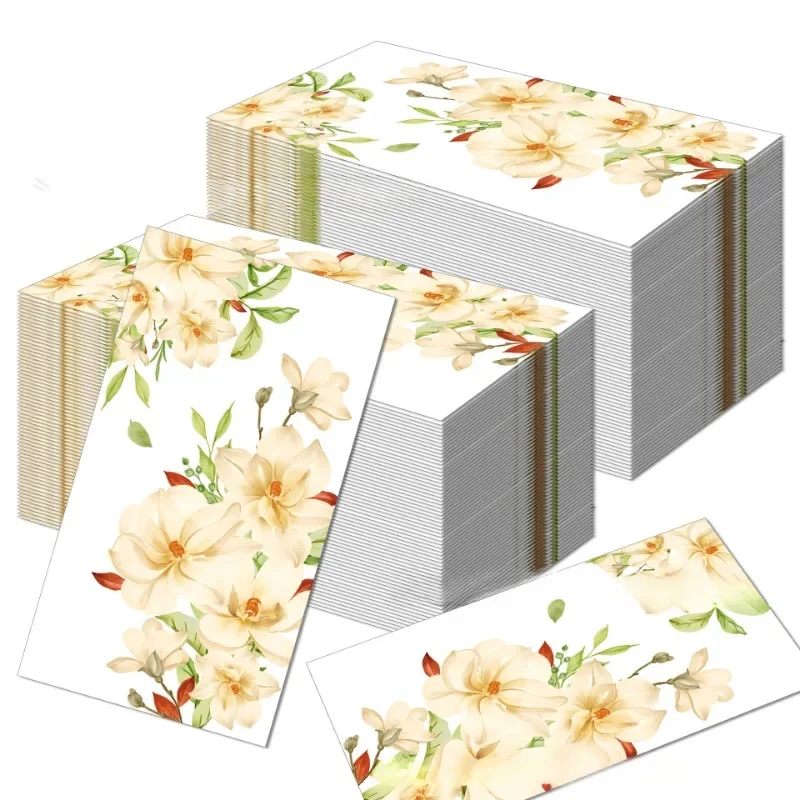 20pcs/Pac 33*40cm 2-Ply White Orchid Wedding Long Paper Napkins Party Festival Disposable Paper Placemats Coloured Napkins