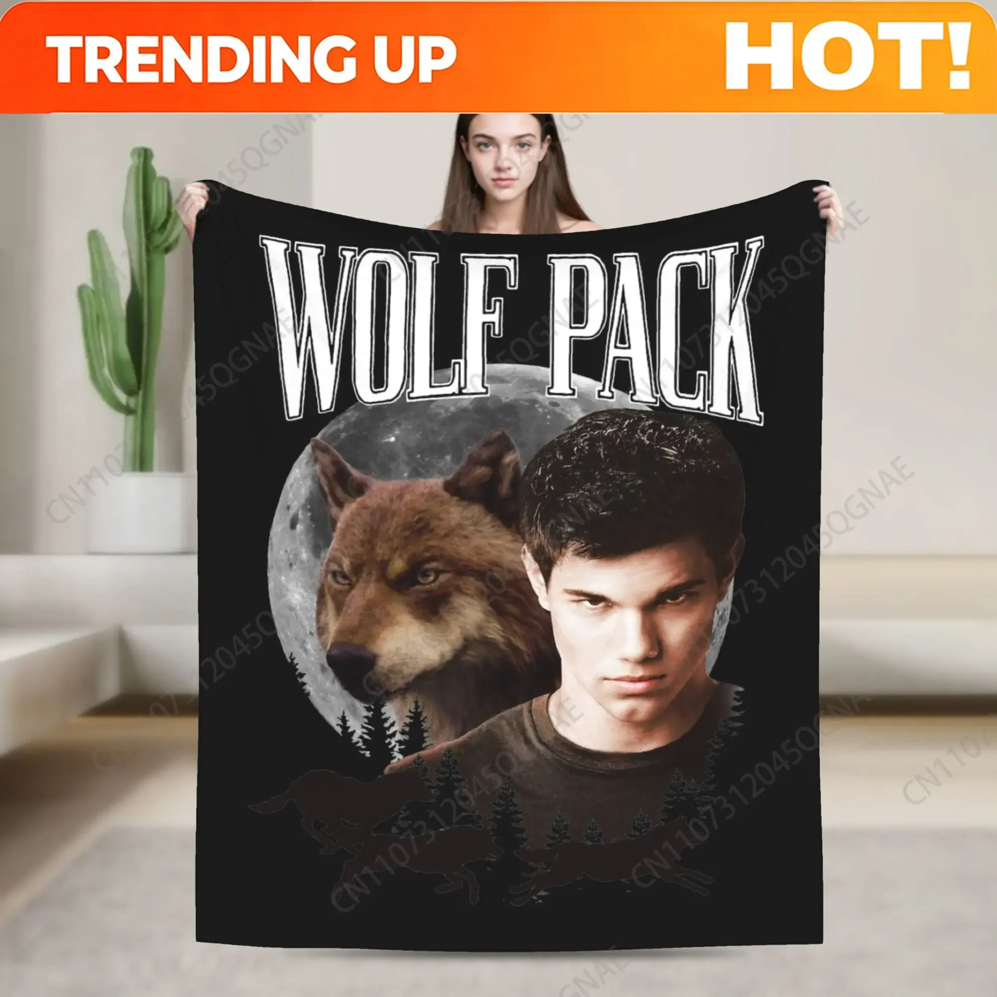 The Twilight Saga Jacob Wolf Pack Girls Muscle Blanket Fleece Portable Warm Throw Blanket For Sofa Outdoor Plush Thin Quilt