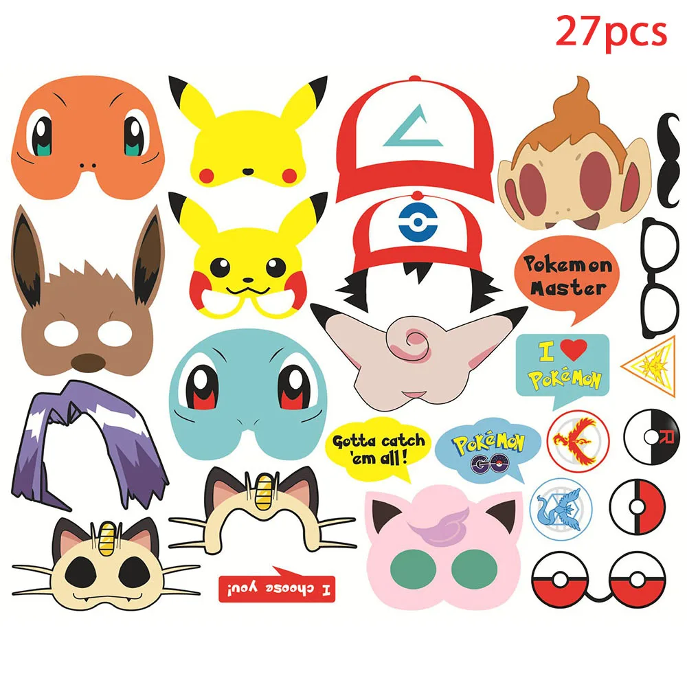 Pokemon Party Supplies for Kids, Balões Pikachu, Decoração de aniversário, Balão dos desenhos animados