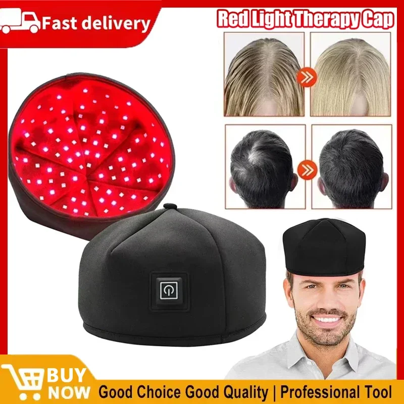 

2025 Новая шапочка для терапии красным светом, лазерная 660 нм 830 нм, красная инфракрасная шапка для восстановления роста волос, лечение выпадения волос, шлем, массажер для кожи головы