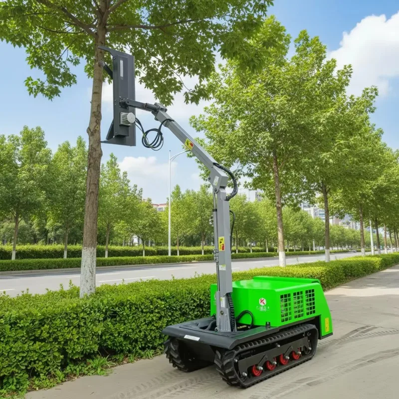 2026 Smart Remote Control Crawler Hedge Trimmer Lithium Battery Powered All-Terrain Tracked Robotic Arm Tree Bush Clipper