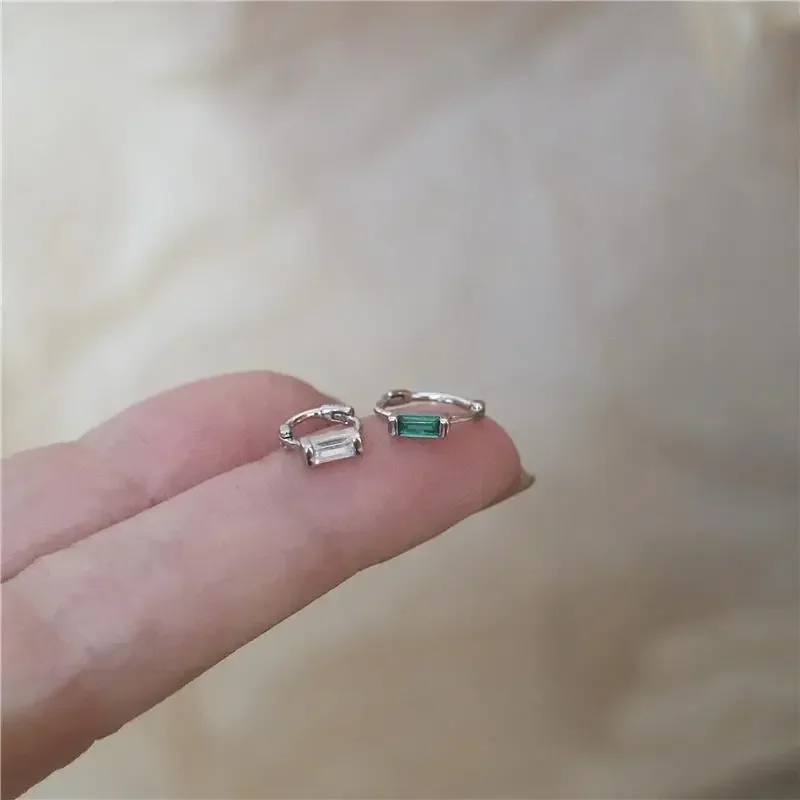 

Fashion New Hot Sell Trendy 925 Sterling Silver Squre Hoop Earrings for Women Real Silver Ear Studs Initial Earrings