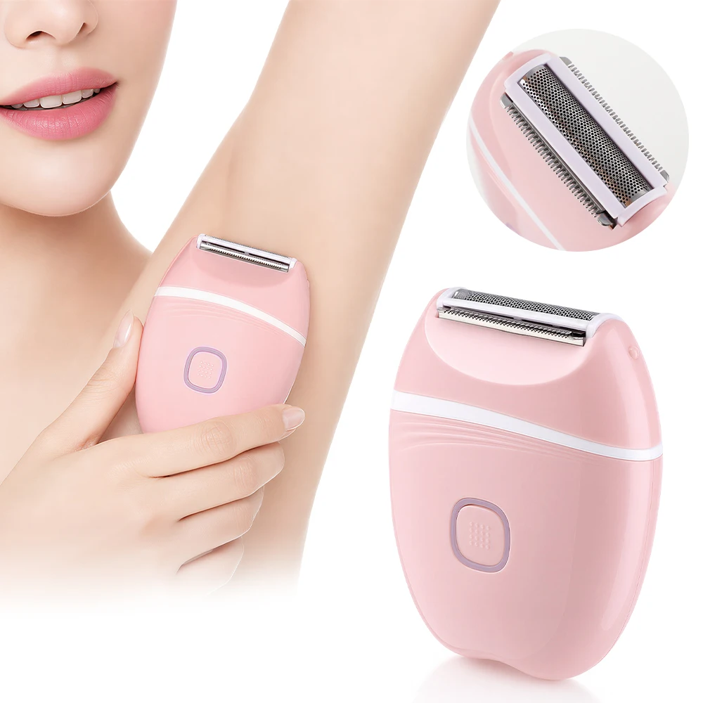 Elektrischer Damenrasierer, wiederaufladbar, schmerzfreier Epilierer, Körperhaarentferner, wasserdicht, für Intimbereich, Achseln, Bikini-Trimmer, Rasierer – Detail 1