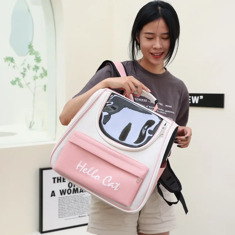 

Pet Cat Carrier Bag Breathable Portable Cat Backpack Outdoor Travel Transparent Bag For Cats Small Dogs Carrying Pet Supplies