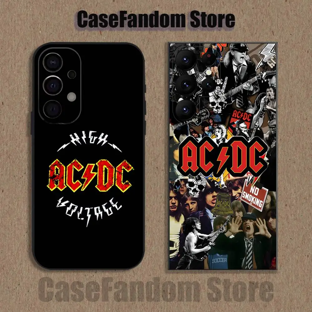 

AC ROCK DC Band Shockproof Phone Case For Samsung S26,S25,S24,S21,S22,S23,S30,Ultra,S20,Plus,Fe,Lite,5G Black Cover