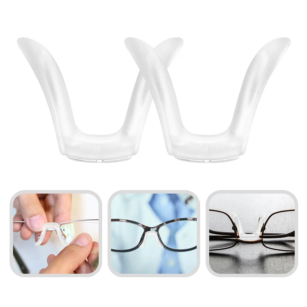 6Pcs Transparent Soft Silicone Nose Pads for Glasses Comfortable Stable Fit Anti-Slip Nose Bridge Replacement Pads Universal