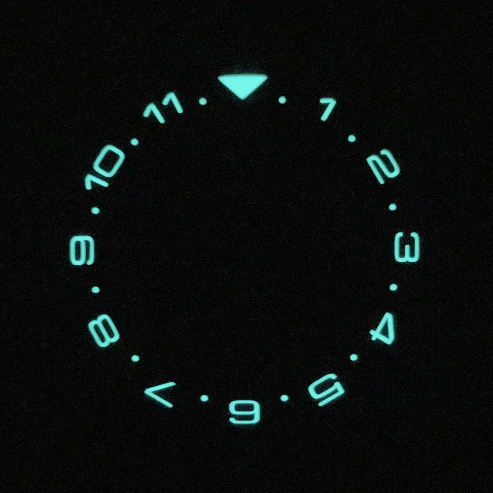 38mm Ceramic Bezel Insert Set - Dual-Time 12-Hour Design for SKX007/009/011 Custom Mods, Super C3 BGW9 Lume