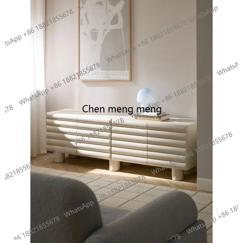 

French cream style dining side cabinet living room wall locker integrated multi-functional tea cabinet