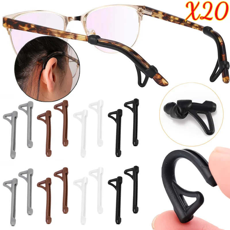 2-20pcs  Anti-slip Silicone Ear Hook Grip Glasses Eyeglasses Leg Stopper Bracket Fastener Accessories Temple Tip Eyewear Holders