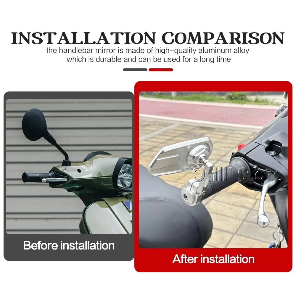 

Handlebar Rearview Bar End Mirrors Modified Rearview Mirror Handlebar Reflector For Vespa Sprint 150 Primavera 150 GTV GTS 300