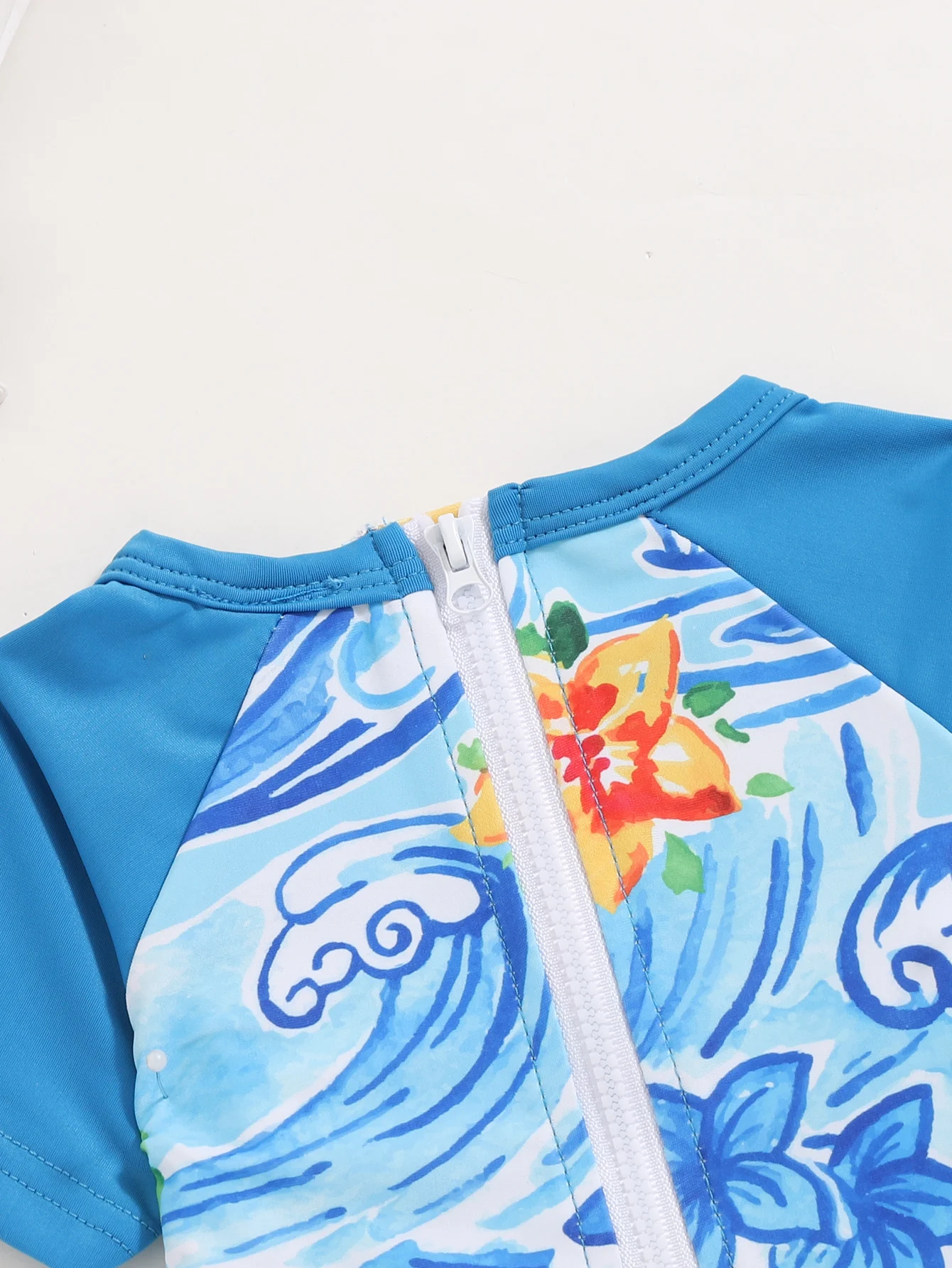 الصيف ملابس السباحة عطلة السفر السباحة عارضة مريحة قصيرة الأكمام السراويل رومبير طفل رضيع الكرتون الطباعة #4