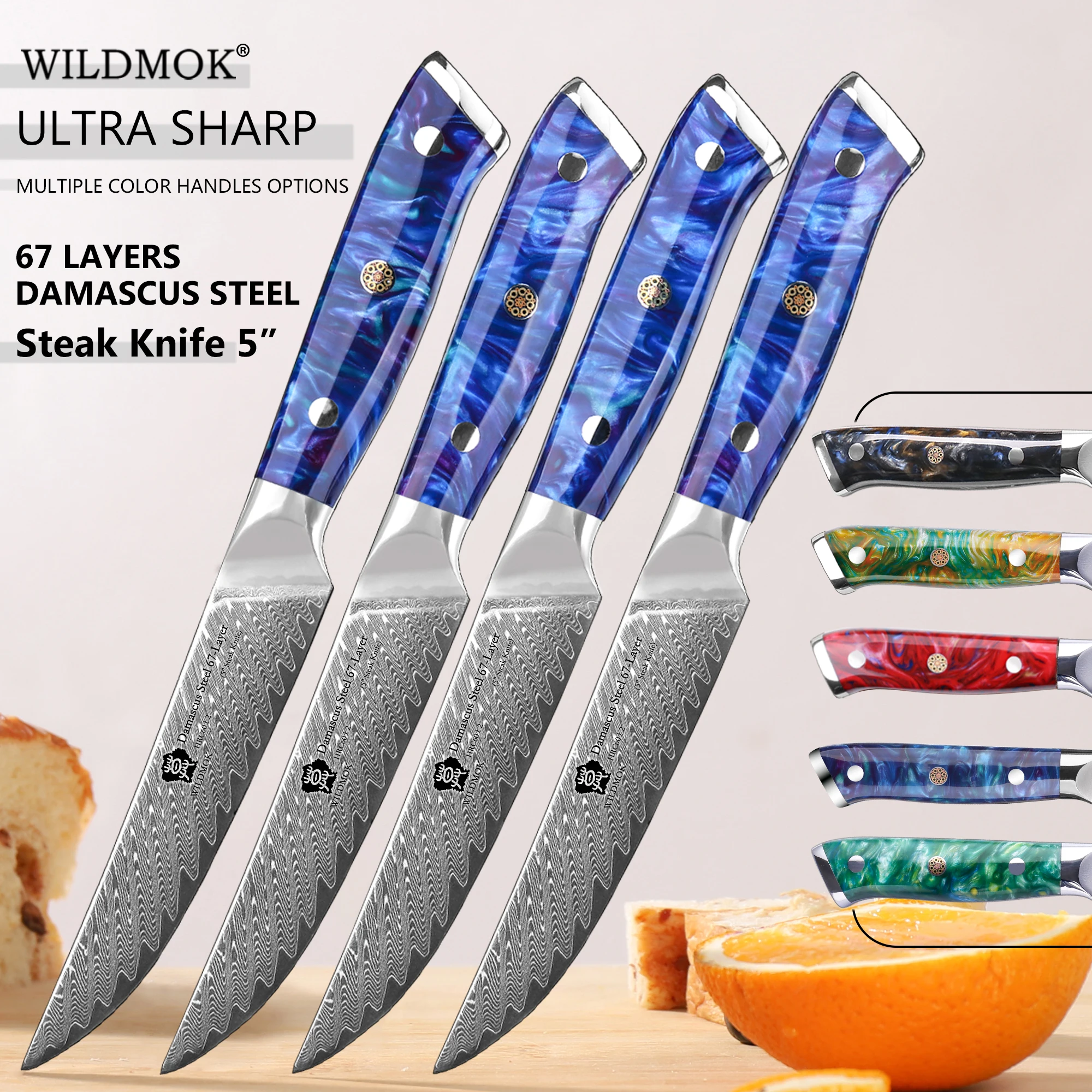 WILDMOK Steak Knives, 5